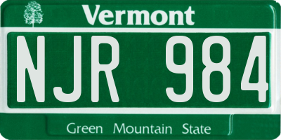 VT license plate NJR984