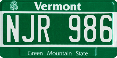 VT license plate NJR986