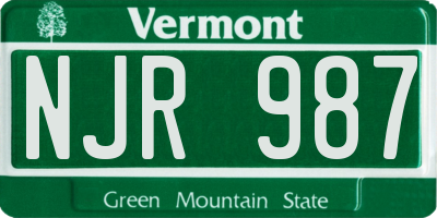 VT license plate NJR987