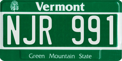 VT license plate NJR991