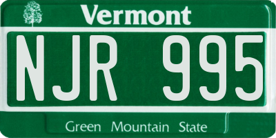 VT license plate NJR995