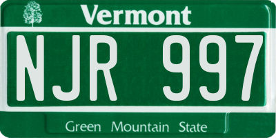VT license plate NJR997