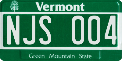 VT license plate NJS004