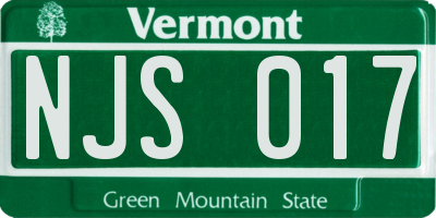 VT license plate NJS017
