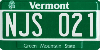 VT license plate NJS021