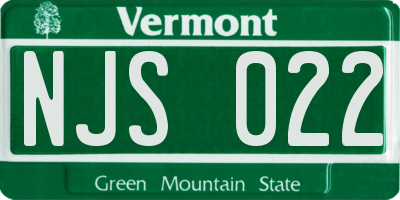 VT license plate NJS022
