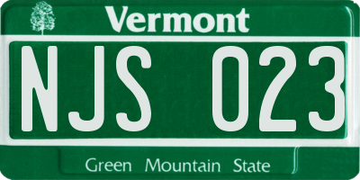 VT license plate NJS023