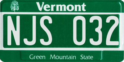 VT license plate NJS032