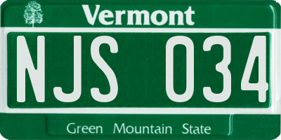 VT license plate NJS034