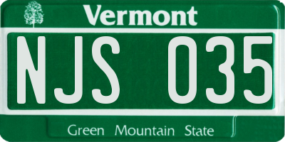 VT license plate NJS035