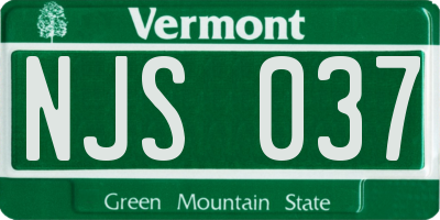 VT license plate NJS037