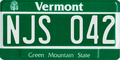 VT license plate NJS042