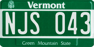 VT license plate NJS043