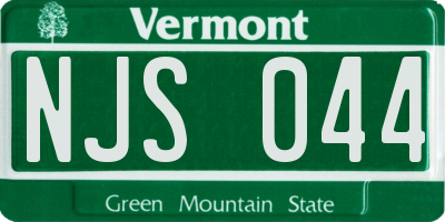 VT license plate NJS044