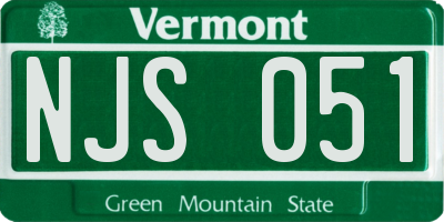 VT license plate NJS051