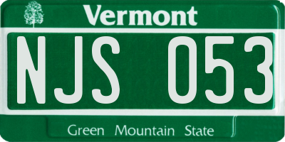 VT license plate NJS053