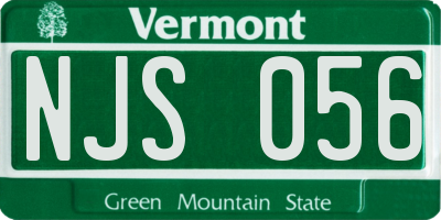 VT license plate NJS056