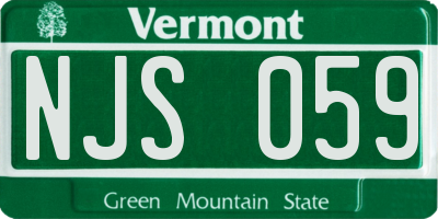 VT license plate NJS059