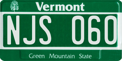 VT license plate NJS060