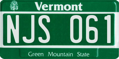 VT license plate NJS061