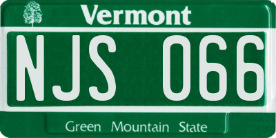 VT license plate NJS066