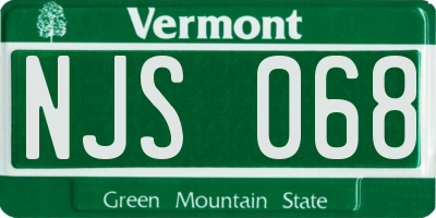 VT license plate NJS068
