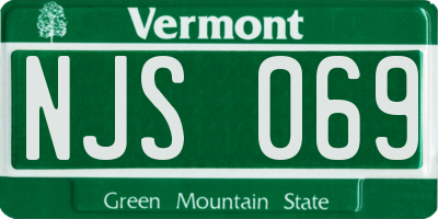 VT license plate NJS069