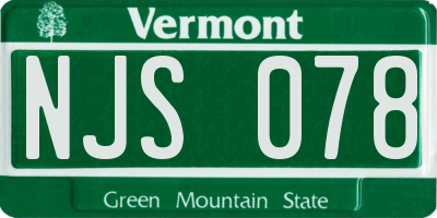 VT license plate NJS078