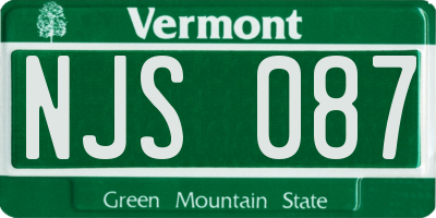VT license plate NJS087
