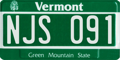 VT license plate NJS091