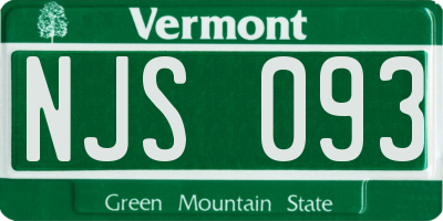 VT license plate NJS093