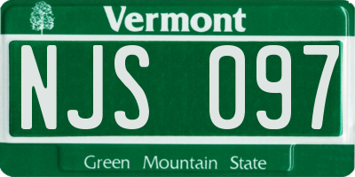 VT license plate NJS097