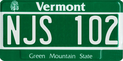 VT license plate NJS102