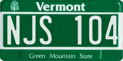 VT license plate NJS104