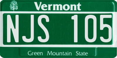 VT license plate NJS105