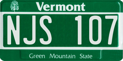 VT license plate NJS107