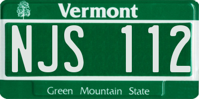 VT license plate NJS112