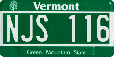 VT license plate NJS116