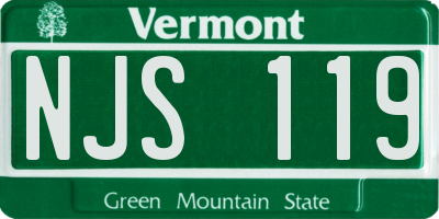 VT license plate NJS119