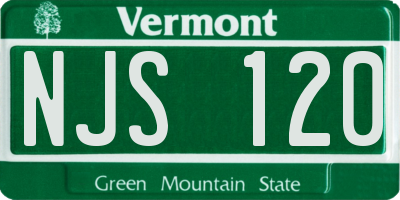VT license plate NJS120