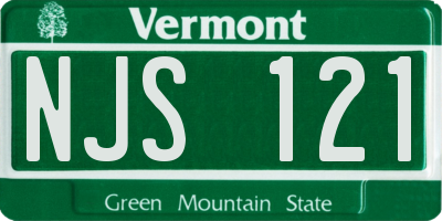 VT license plate NJS121