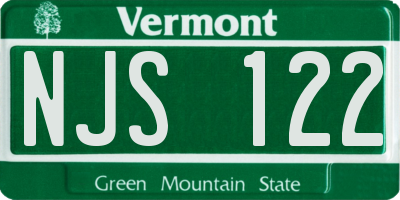 VT license plate NJS122