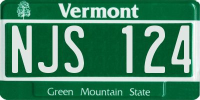 VT license plate NJS124