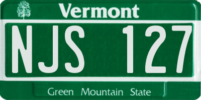 VT license plate NJS127