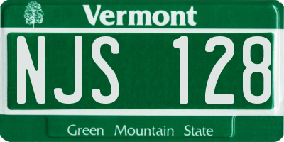 VT license plate NJS128