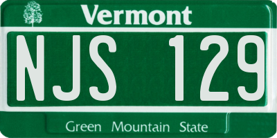 VT license plate NJS129