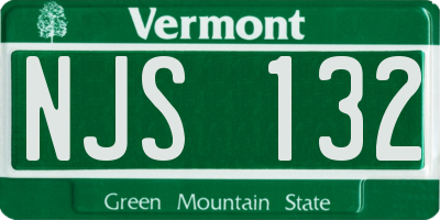 VT license plate NJS132