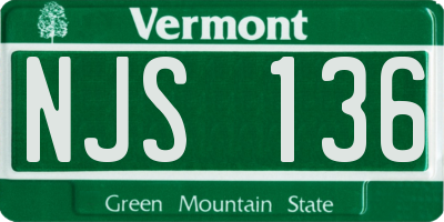 VT license plate NJS136
