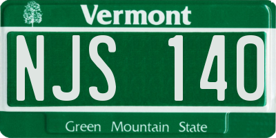 VT license plate NJS140