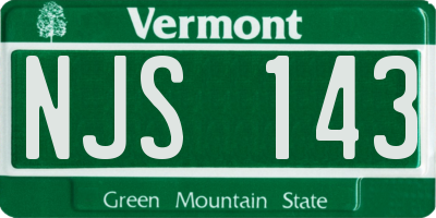 VT license plate NJS143